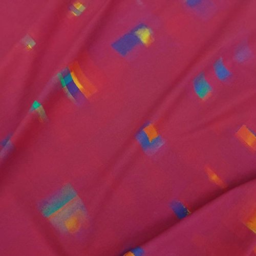 Magenta Grid Printed Fabric