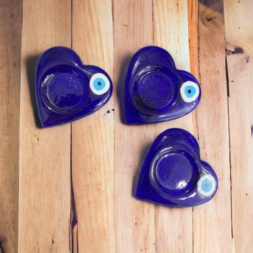 Heart Shape Evil Eye Candle Holders