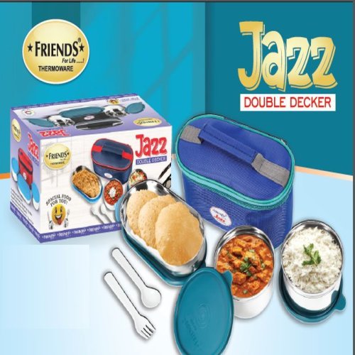 Jazz Double Decker Stainless Steel Lunch Box