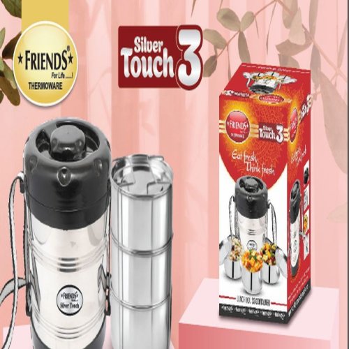 Silver Touch 3 Stainless Steel Lunch Box