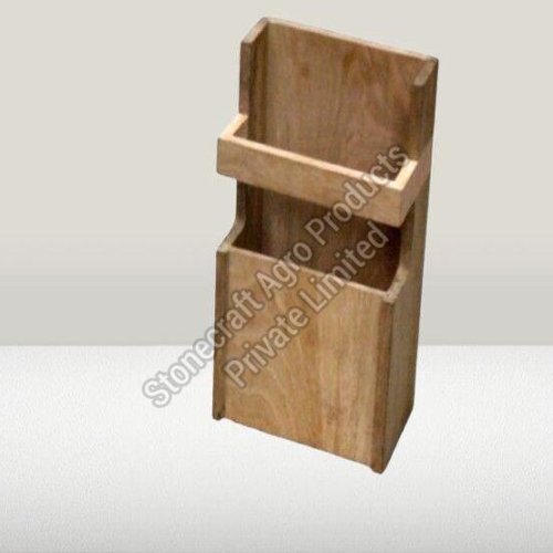 Brown Wooden Newspaper Holder