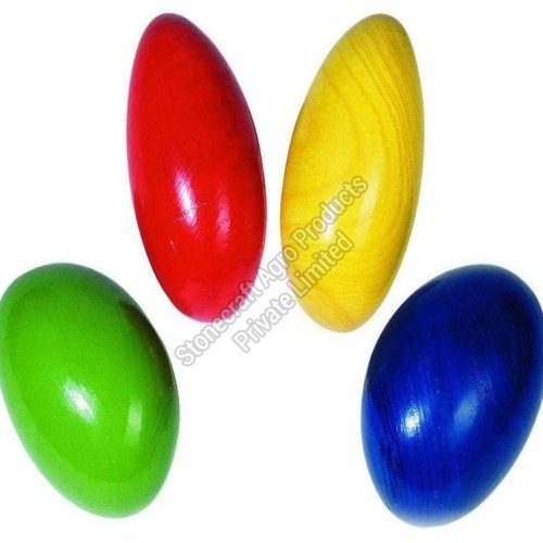 Kids Colorful Wooden Egg Shakers Toy