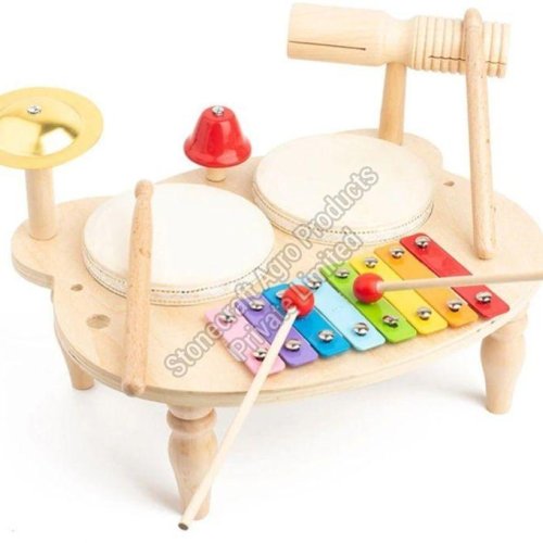 Kids Drum With Wooden Xylophone Music Toy