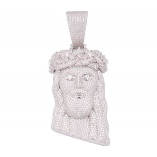Men Sterling Silver Moissanite Zesus Hiphop Pendant