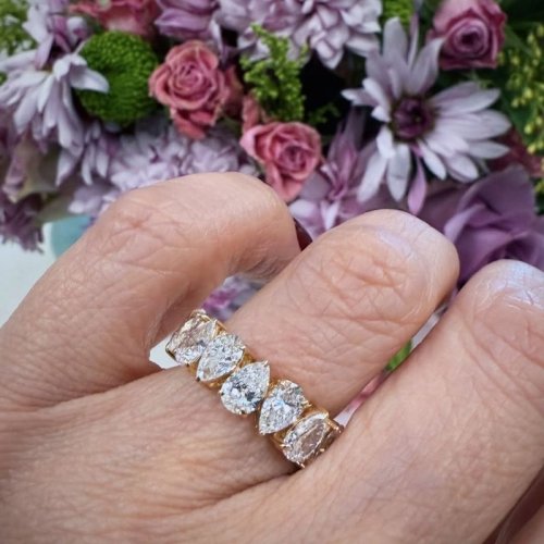 Women Pear Cut Labgrown Diamond Ring