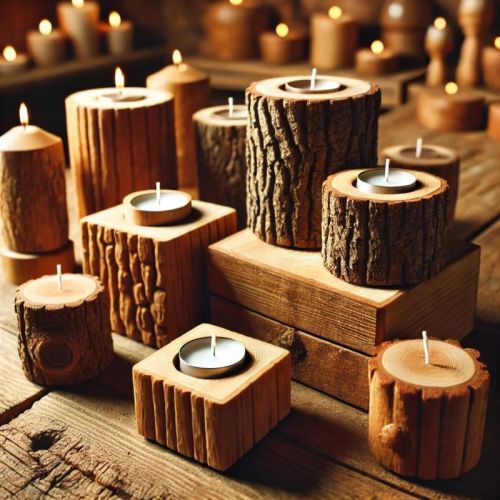 Designer Wooden Candle Stand