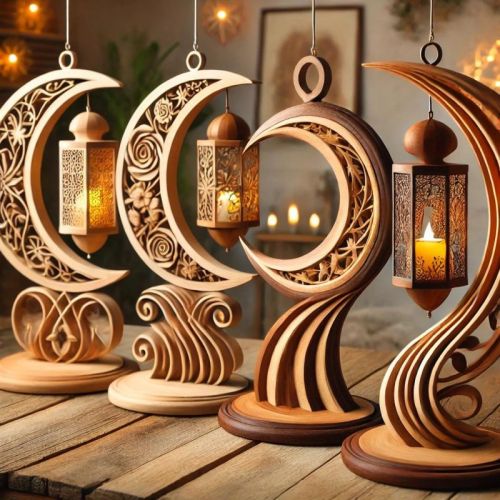Ramadan Decorative Wooden Candle Holder