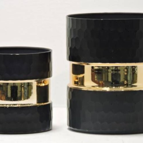 Gold and  Black Vases