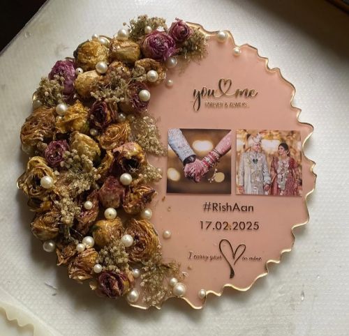 Resin Flower Wedding Photo Frame