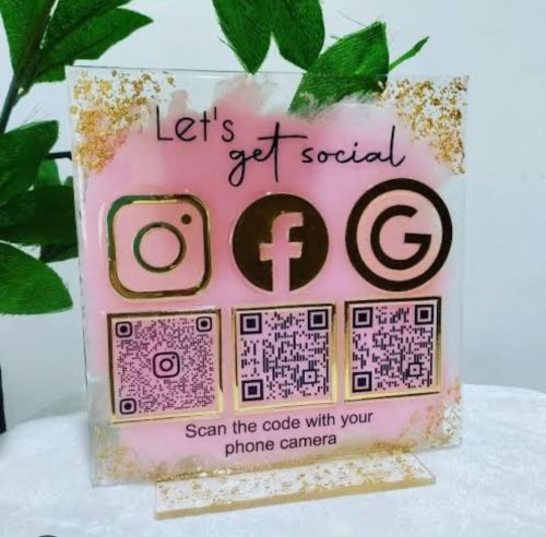 Resin Social Media Qr Photo Frame