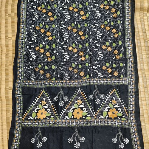 Ladies Tussar Silk Kantha Work Dupatta