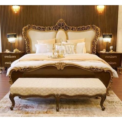 Teak Wooden Handcarved King Size Royal Bed