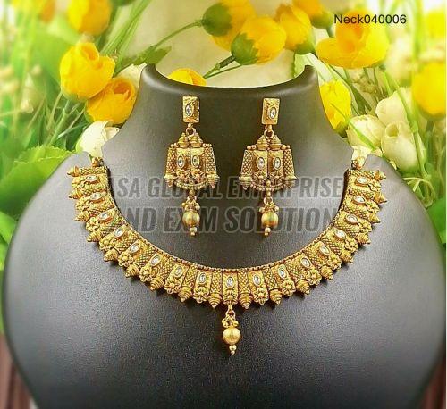 Brass Traditional Ladies Artificial Necklace Set