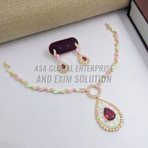 Ladies Designer Brass Necklace Set