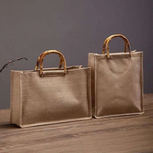 Bamboo Handle Promotional Jute Bag