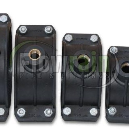 110 Mm PP Brass Threaded Black Service Saddle