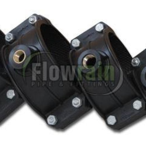 125 Mm PP Brass Threaded Black Service Saddle