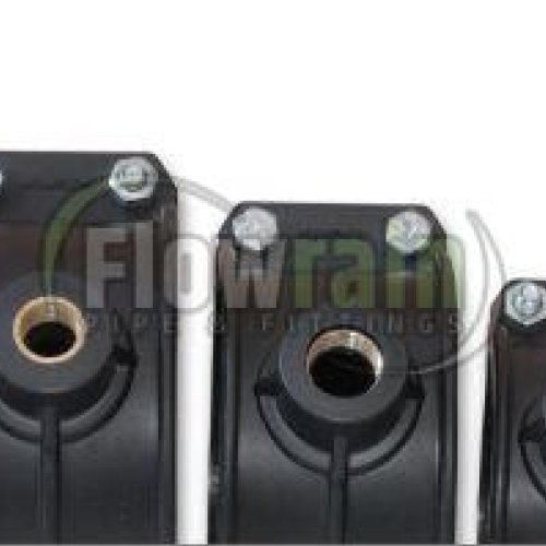 75 Mm PP Brass Threaded Black Service Saddle