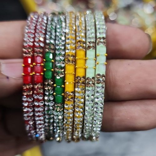 Double Chain Glass Bangles