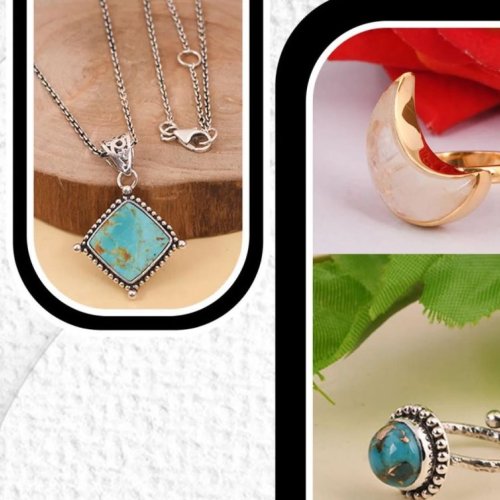 Ladies  Silver Chain With Gemstone Pendant