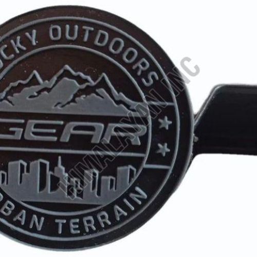 Round Grey Silicone Logo Badge