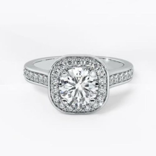 Cushion Diamond White Gold Engagement Ring