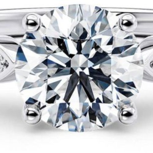 Designer Round and Pear Shape White Gold Diamond Ring