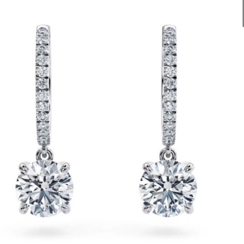 Designer Round Shape White Gold Diamond Earrings