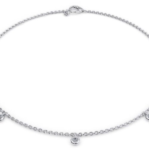 Ladies White Gold Genuine Round Cut Diamond Bracelet