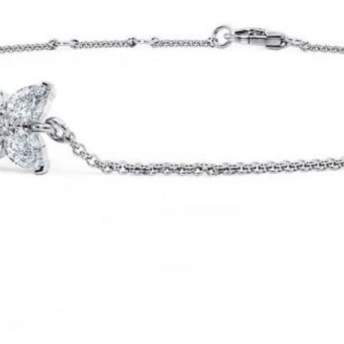Ladies White Gold Marquise Diamond Bracelet