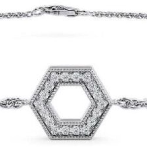 Ladies White Gold Round Diamond Bracelet