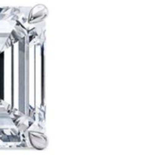 Pear and Emerald White Gold Diamond Stud Earrings