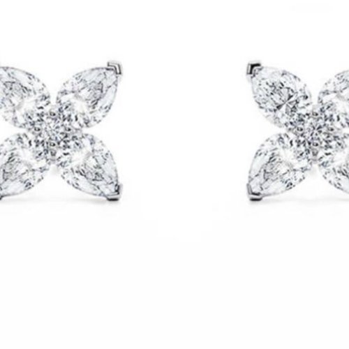 Pear Cut White Gold Diamond Stud Earrings