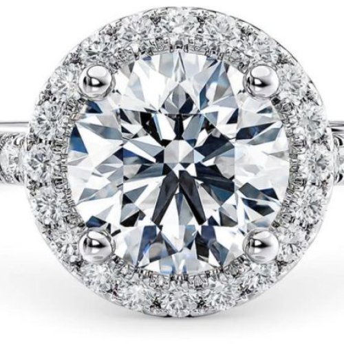 Round Shape White Designer Diamond Ring