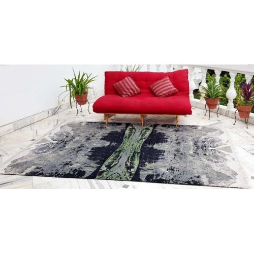 A4 Indo Tibetan Hand Embroidery Wool &AMP; Viscose Rug