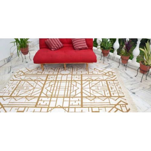 A5 Indo Tibetan Bamboo Silk Lurex Zari Rug