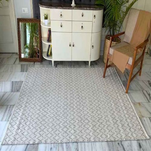 A67 Grey Flat Weave Wool Durries