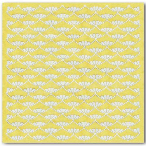B3 Persian Knot Yellow &AMP; White  Wool Rug