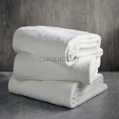 300 GSM White Plain Terry Cotton Bath Towel