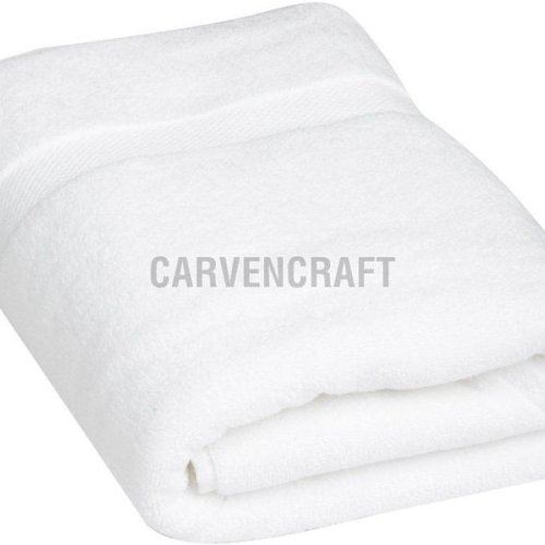 600 GSM White Plain Terry Cotton Bath Towel