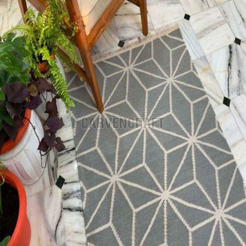 A 35 Grey Flat Weave Wool Durries