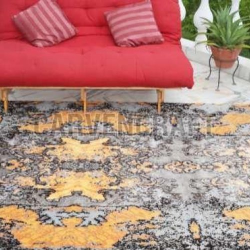 A3 Indo Tibetan Hand Embroidery Viscose Rug