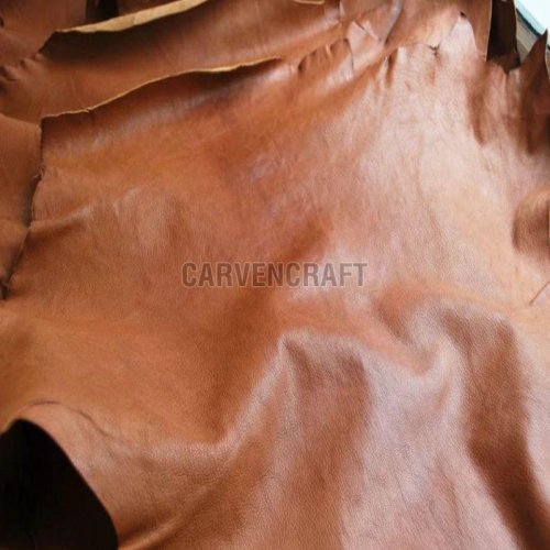 Brown Glossy Goat Finished Leather