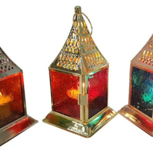 13 Inch Iron Glass Decorative Lanterns