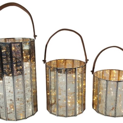 14 Inch Iron Glass Decorative Lanterns
