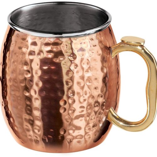 3.8 X 3 X 3.8 Inches Hammered Copper Mug