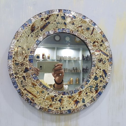 40 Inch Round MDF Glass Mosaic Wall Mirrors