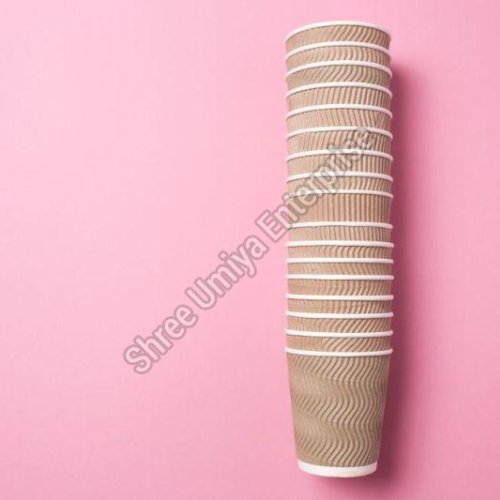 White and Brown 12 Oz Double Wall Paper Cup