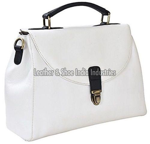White Genuine Leather Sling Bags