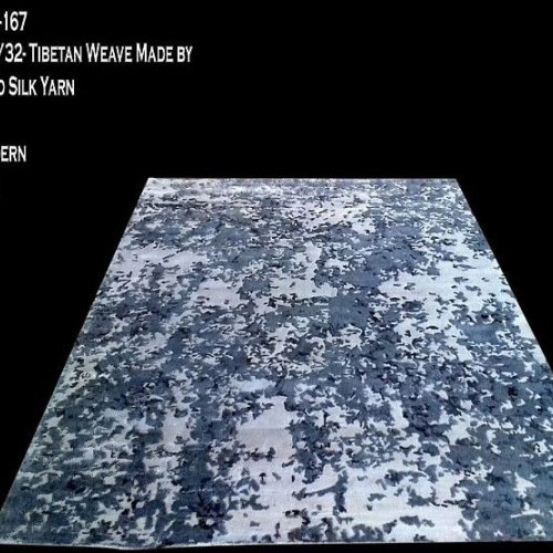 250x300 Inch Grey and White Tibetan Weave Bamboo Silk Rug